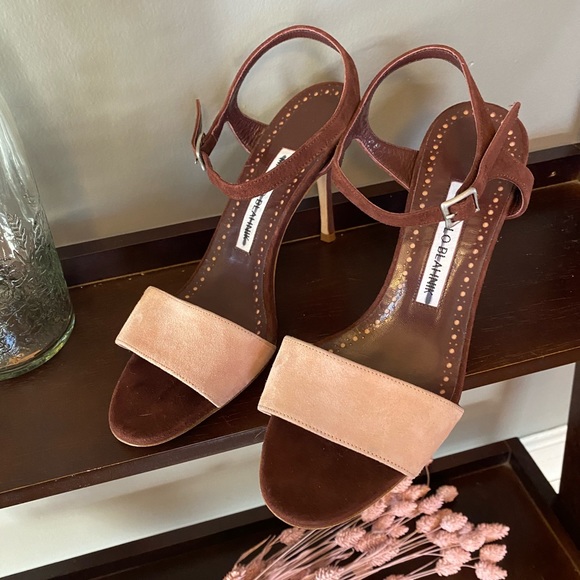 Manolo Blahnik Shoes - Manolo Blahnik strappy open toe heal brown pink